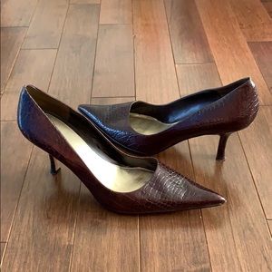 Nine West Pointed Toe High Heel Pumps Brown
